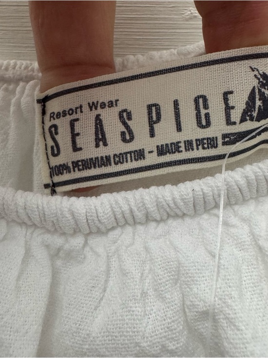 Seaspice White Cotton Off Shoulder Maxi Dress XL Boho Resort Lace NWT - Picture 7 of 10